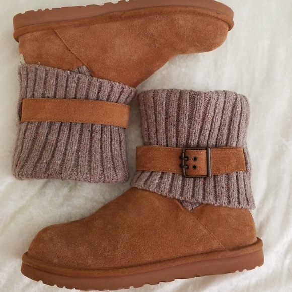 UGG Shoes - UGG Cambridge Fold-over Knit Collar Boot Chestnut